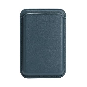 Single Card Slot MagSafe Magnetic Leather Card Bag(Sea Blue)