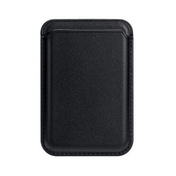 Single Card Slot MagSafe Magnetic Leather Card Bag(Black)