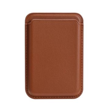 Single Card Slot MagSafe Magnetic Leather Card Bag(Red Brown)