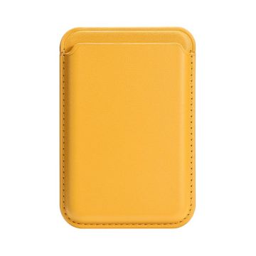 Single Card Slot MagSafe Magnetic Leather Card Bag(Yellow)