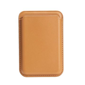 Single Card Slot MagSafe Magnetic Leather Card Bag(Light Brown)