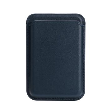 Single Card Slot MagSafe Magnetic Leather Card Bag(Dark Blue)