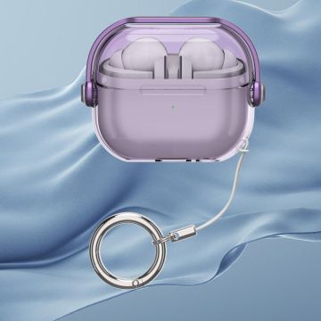 For Samsung Galaxy Buds3 / Buds3 Pro Headphones Shape Clear Acrylic Headset Protective Case(Purple)