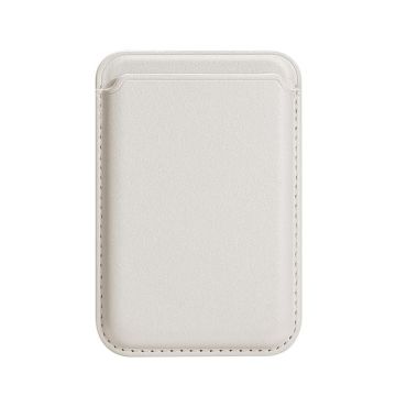Two Card Slots MagSafe Magnetic Leather Card Bag(White)