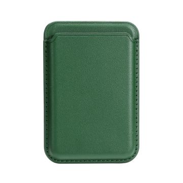 Two Card Slots MagSafe Magnetic Leather Card Bag(Grass Green)