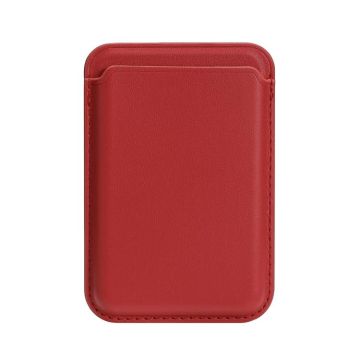 Two Card Slots MagSafe Magnetic Leather Card Bag(Red)