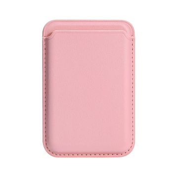 Two Card Slots MagSafe Magnetic Leather Card Bag(Pink)