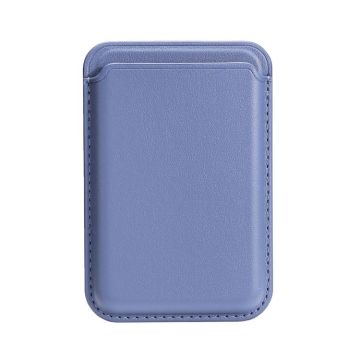 Two Card Slots MagSafe Magnetic Leather Card Bag(Light Purple)