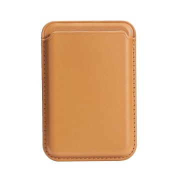 Two Card Slots MagSafe Magnetic Leather Card Bag(Light Brown)