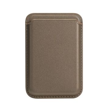 Two Card Slots MagSafe Magnetic Leather Card Bag(Titanium)