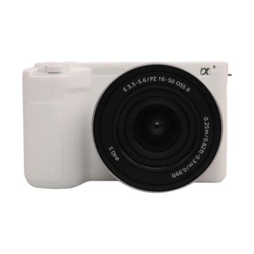 For Sony ZV-E10 II / ZV-E10M2 Litchi Texture Soft Silicone Protective Case(White)