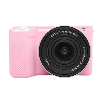 For Sony ZV-E10 II / ZV-E10M2 Litchi Texture Soft Silicone Protective Case(Pink)