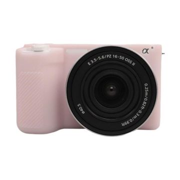 For Sony ZV-E10 II / ZV-E10M2 Litchi Texture Soft Silicone Protective Case(Jelly Pink)