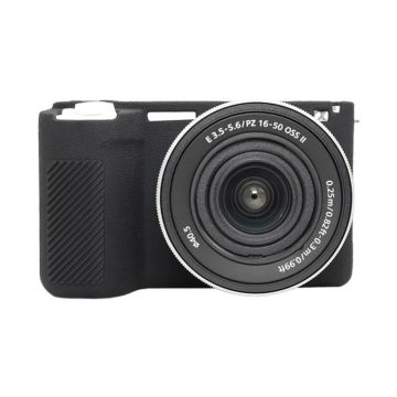 For Sony ZV-E10 II / ZV-E10M2 Litchi Texture Soft Silicone Protective Case(Black)