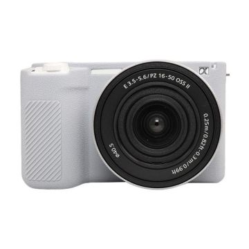 For Sony ZV-E10 II / ZV-E10M2 Litchi Texture Soft Silicone Protective Case(Grey)