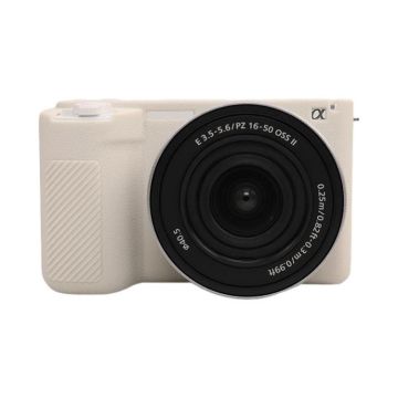 For Sony ZV-E10 II / ZV-E10M2 Litchi Texture Soft Silicone Protective Case(Beige)