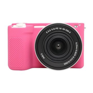 For Sony ZV-E10 II / ZV-E10M2 Litchi Texture Soft Silicone Protective Case(Rose Red)