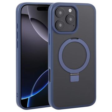 For iPhone 16 Pro Max DFANS DESIGN Frosted Magsafe Magnetic Holder Phone Case(Blue)