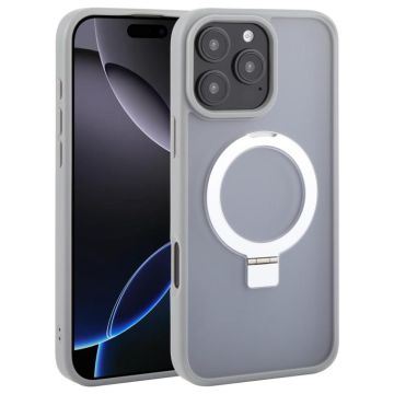 For iPhone 16 Pro Max DFANS DESIGN Frosted Magsafe Magnetic Holder Phone Case(Grey)