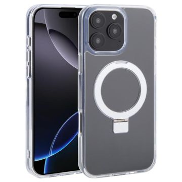 For iPhone 16 Pro Max DFANS DESIGN Frosted Magsafe Magnetic Holder Phone Case(Transparent)