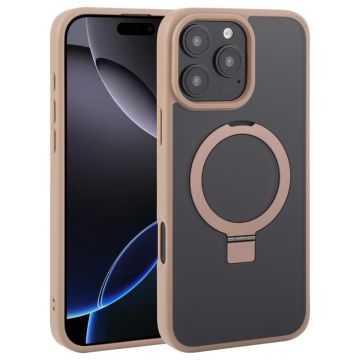 For iPhone 16 Pro Max DFANS DESIGN Frosted Magsafe Magnetic Holder Phone Case(Brown)