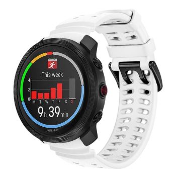 For Polar Vantage M3 Double Buckle Silicone Sport Watch Band(White)