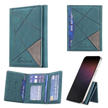 Prismatic Leather Horizontal Magnetic Wallet Card Bag Case(Green)