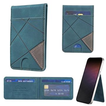 Prismatic Leather Vertical Magnetic Wallet Card Bag Case(Green)