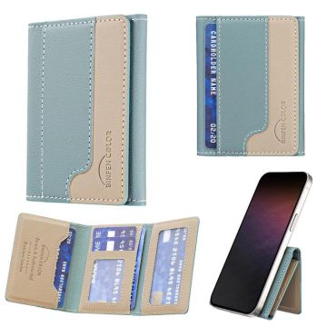 Color Matching Leather Horizontal Magnetic Wallet Card Bag Case(Green)