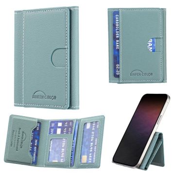 Solid Color Leather Horizontal Magnetic Wallet Card Bag Case(Green)