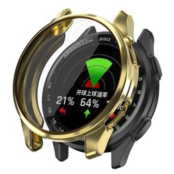 For Garmin Approach S50 Electroplated TPU Full Coverage Watch Protective Case(Gold)