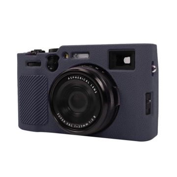 For FUJIFILM X100VI Litchi Texture Soft Silicone Protective Case(Dark Blue)
