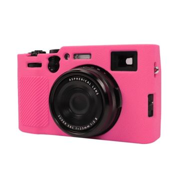 For FUJIFILM X100VI Litchi Texture Soft Silicone Protective Case(Rose Red)