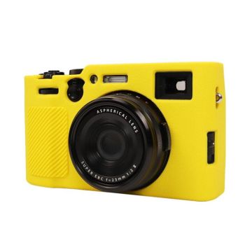 For FUJIFILM X100VI Litchi Texture Soft Silicone Protective Case(Yellow)