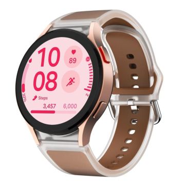 For Samsung Galaxy Watch 7  / 6 / 5 / 4 Kalebol Glacier Transparent Silicone Watch Band(Dark Brown)