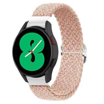 For Samsung Galaxy Watch 7 / 6 / 5 / 4  Kalebol Eight Buckle Nylon Braided Watch Band(Starlight Pink)