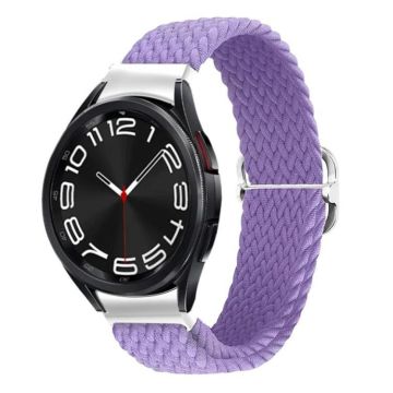 For Samsung Galaxy Watch 7 / 6 / 5 / 4  Kalebol Eight Buckle Nylon Braided Watch Band(England Purple)