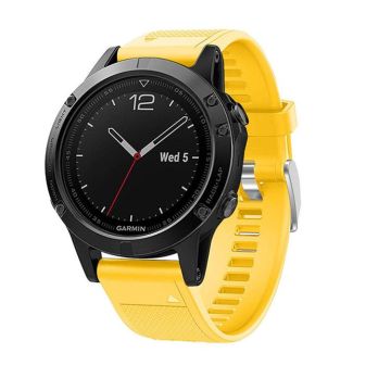 For Garmin QuickFit Kalebol 22mm Rhombus Texture Silicone Watch Band(Yellow)