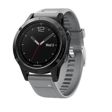 For Garmin QuickFit Kalebol 22mm Rhombus Texture Silicone Watch Band(Grey)