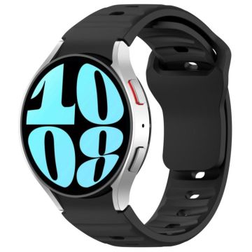For Samsung Galaxy Watch7 / 6 / 5 Kalebol Reverse Buckle Wave Pattern Silicone Strap(Black)