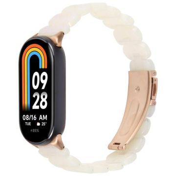 For Xiaomi Smart Band 9 / 8 Oval Resin Watch Band(Gradient White)