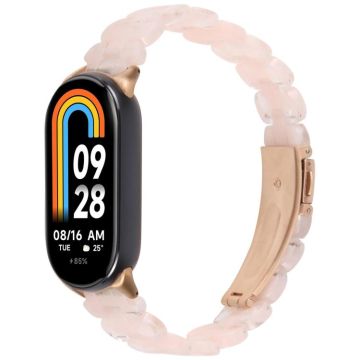 For Xiaomi Smart Band 9 / 8 Oval Resin Watch Band(Mermaid Pink)
