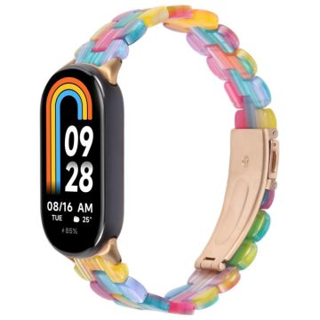 For Xiaomi Smart Band 9 / 8 Oval Resin Watch Band(Rainbow)