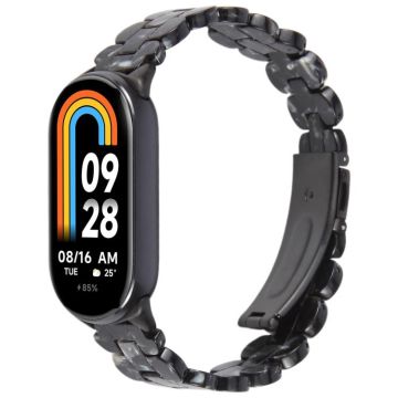 For Xiaomi Smart Band 9 / 8 Oval Resin Watch Band(Flash Black)