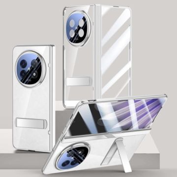 For OPPO Find N5 HD Integrated Transparent Electroplating Axis Hinge Fold Holder Phone Case(Silver)