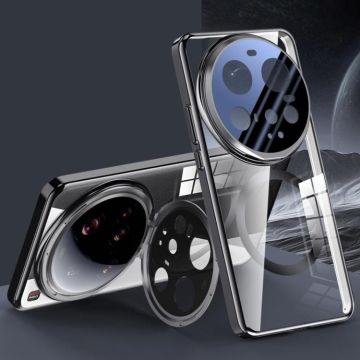 For Xiaomi 15 Ultra Ice-transparent Metal Lens Holder MagSafe Plating Phone Case(Obsidian Black)