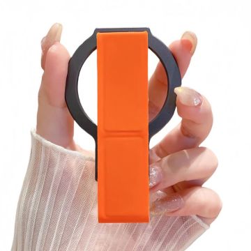 Leather Wristband Strong Magnetic Phone Holder(Orange+Black)