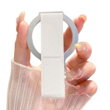 Leather Wristband Strong Magnetic Phone Holder(Silver)