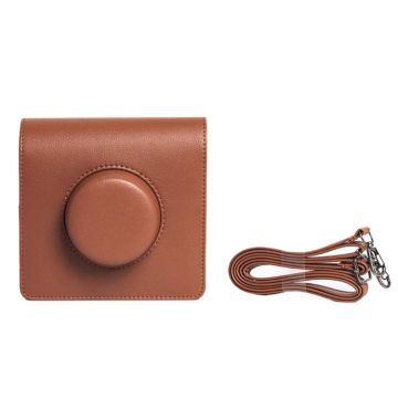For FUJIFILM instax WIDE Evo Full Body Leather Camera Case Bag with Strap(Brown)