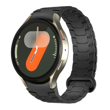 For Samsung Galaxy Watch 7 / 6 / 5 Magnetic Silicone Watch Band(Black)